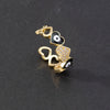 Wholesale Jewelry Copper Zircon Enamel Oil Drop Evil Eye Retro Open Ring For Women Electroplated
