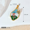 Wholesale Jewelry Copper Zircon Flower Oil Drop Pendant Necklace Light Luxury Style