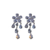 Wholesale Jewelry Copper Zircon Flower Water Drop Tassel Earrings And Necklace Set