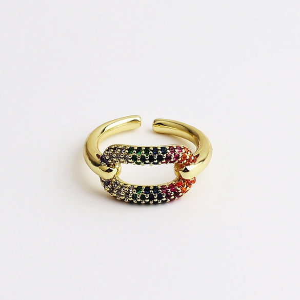 Wholesale Jewelry Copper Zircon Inlaid Flower Ring For Women