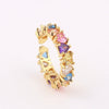 Wholesale Jewelry Copper Zircon Inlaid Flower Ring For Women