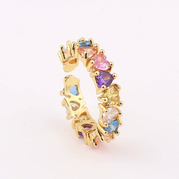 Wholesale Jewelry Copper Zircon Inlaid Flower Ring For Women