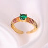 Wholesale Jewelry Copper Zircon Inlaid Flower Ring For Women