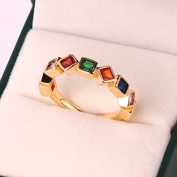 Wholesale Jewelry Copper Zircon Inlaid Flower Ring For Women
