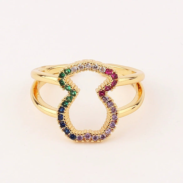Wholesale Jewelry Copper Zircon Inlaid Flower Ring For Women