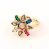 Wholesale Jewelry Copper Zircon Inlaid Flower Ring For Women