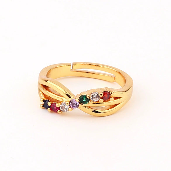 Wholesale Jewelry Copper Zircon Inlaid Flower Ring For Women