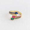 Wholesale Jewelry Copper Zircon Inlaid Flower Ring For Women