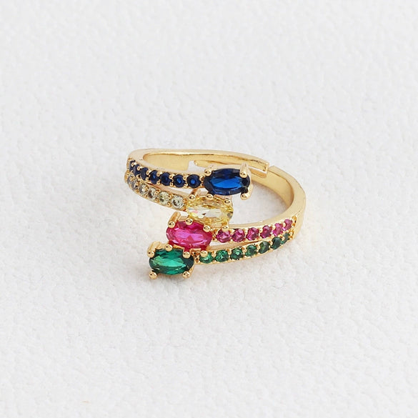 Wholesale Jewelry Copper Zircon Inlaid Flower Ring For Women