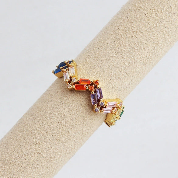 Wholesale Jewelry Copper Zircon Inlaid Flower Ring For Women