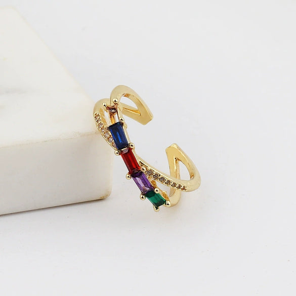 Wholesale Jewelry Copper Zircon Inlaid Flower Ring For Women