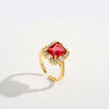 Wholesale Jewelry Copper Zircon Inlaid Flower Ring For Women