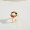 Wholesale Jewelry Copper Zircon Inlaid Flower Ring For Women