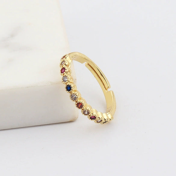 Wholesale Jewelry Copper Zircon Inlaid Flower Ring For Women