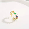 Wholesale Jewelry Copper Zircon Inlaid Flower Ring For Women