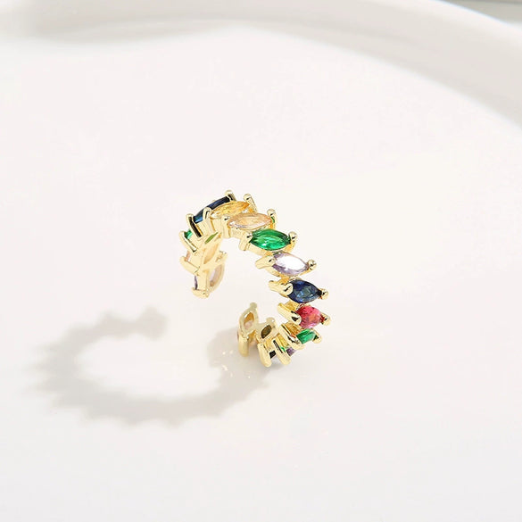 Wholesale Jewelry Copper Zircon Inlaid Flower Ring For Women