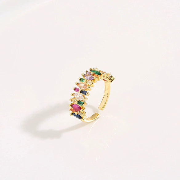 Wholesale Jewelry Copper Zircon Inlaid Flower Ring For Women