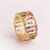 Wholesale Jewelry Copper Zircon Inlaid Flower Ring For Women
