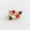 Wholesale Jewelry Copper Zircon Inlaid Flower Ring For Women