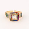 Wholesale Jewelry Copper Zircon Inlaid Flower Ring For Women
