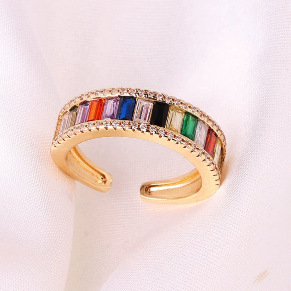 Wholesale Jewelry Copper Zircon Inlaid Flower Ring For Women