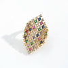 Wholesale Jewelry Copper Zircon Inlaid Flower Ring For Women