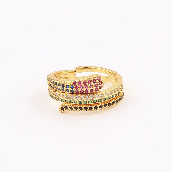 Wholesale Jewelry Copper Zircon Inlaid Flower Ring For Women