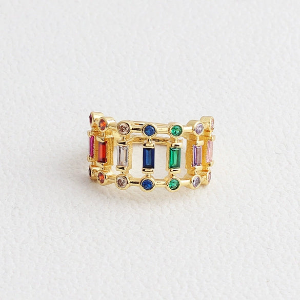 Wholesale Jewelry Copper Zircon Inlaid Flower Ring For Women