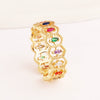 Wholesale Jewelry Copper Zircon Inlaid Flower Ring For Women
