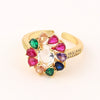 Wholesale Jewelry Copper Zircon Inlaid Flower Ring For Women