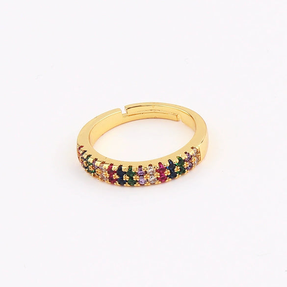 Wholesale Jewelry Copper Zircon Inlaid Flower Ring For Women
