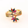 Wholesale Jewelry Copper Zircon Inlaid Flower Ring For Women