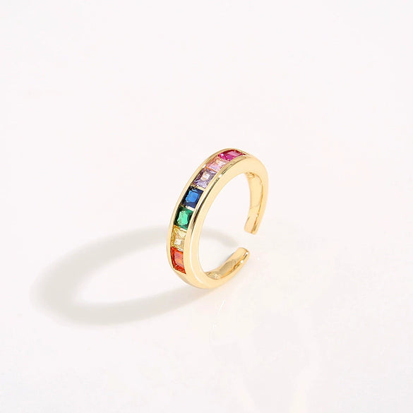 Wholesale Jewelry Copper Zircon Inlaid Flower Ring For Women