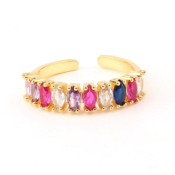 Wholesale Jewelry Copper Zircon Inlaid Flower Ring For Women