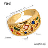 Wholesale Jewelry Copper Zircon Inlaid Geometric Opening Ring For Women