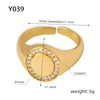 Wholesale Jewelry Copper Zircon Inlaid Geometric Opening Ring For Women