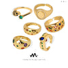 Wholesale Jewelry Copper Zircon Inlaid Geometric Opening Ring For Women