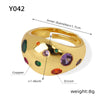 Wholesale Jewelry Copper Zircon Inlaid Geometric Opening Ring For Women