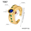 Wholesale Jewelry Copper Zircon Inlaid Geometric Opening Ring For Women