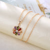 Wholesale Jewelry Copper Zircon Light Luxury Plant Flowers Ochain Earrings Necklace Set