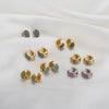 Wholesale Jewelry Copper Zircon Microinlaid Geometric Round Ear Buckle Electroplated Simple Style For Women