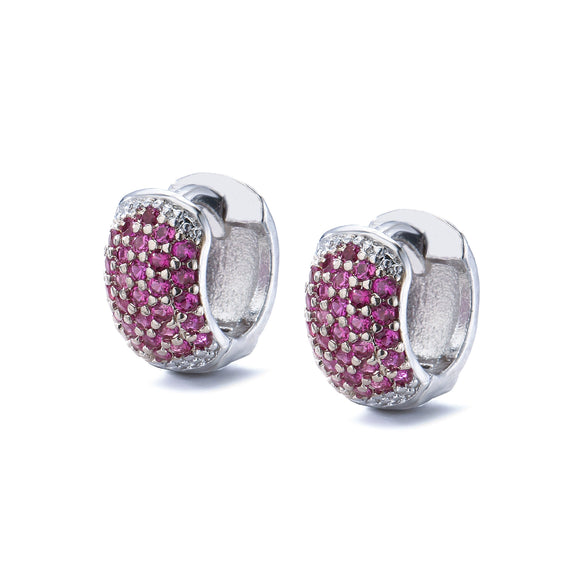 Wholesale Jewelry Copper Zircon Microinlaid Geometric Round Ear Buckle Electroplated Simple Style For Women