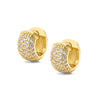 Wholesale Jewelry Copper Zircon Microinlaid Geometric Round Ear Buckle Electroplated Simple Style For Women