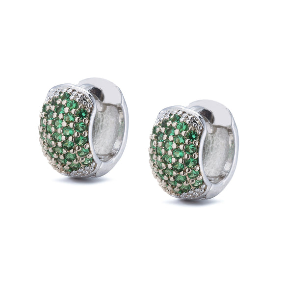 Wholesale Jewelry Copper Zircon Microinlaid Geometric Round Ear Buckle Electroplated Simple Style For Women
