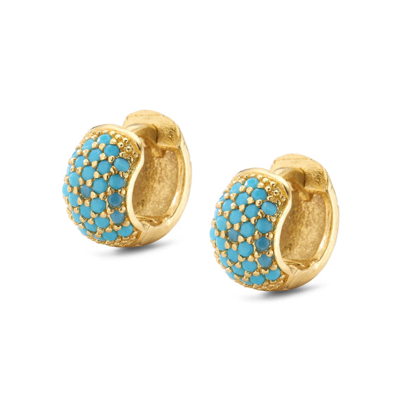 Wholesale Jewelry Copper Zircon Microinlaid Geometric Round Ear Buckle Electroplated Simple Style For Women