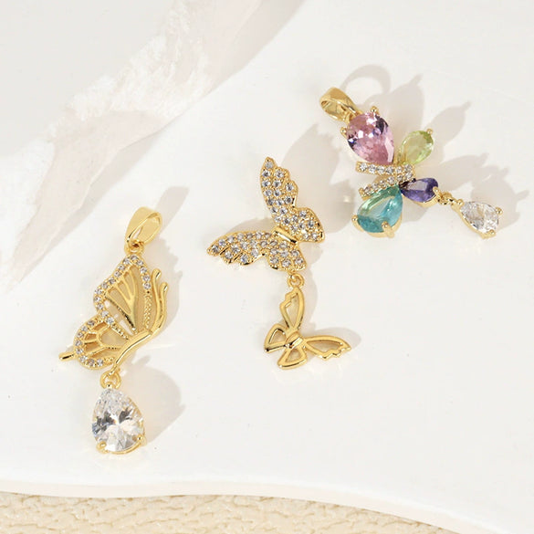 Wholesale Jewelry Copper Zircon Microinlay Animal Zodiac Style Pendant Necklace And Earrings