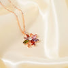 Wholesale Jewelry Copper Zircon Plants And Flowers Style Electroplating Earrings Necklace Twopiece Set For Women