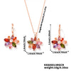 Wholesale Jewelry Copper Zircon Plants And Flowers Style Electroplating Earrings Necklace Twopiece Set For Women