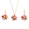 Wholesale Jewelry Copper Zircon Plants And Flowers Style Electroplating Earrings Necklace Twopiece Set For Women
