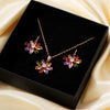 Wholesale Jewelry Copper Zircon Plants And Flowers Style Electroplating Earrings Necklace Twopiece Set For Women